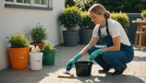 nettoyer sa terrasse au vinaigre blanc et bicarbonate